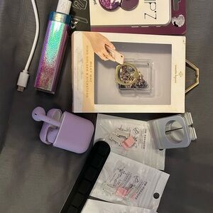 Purple Wireless Earbuds with Charging Case